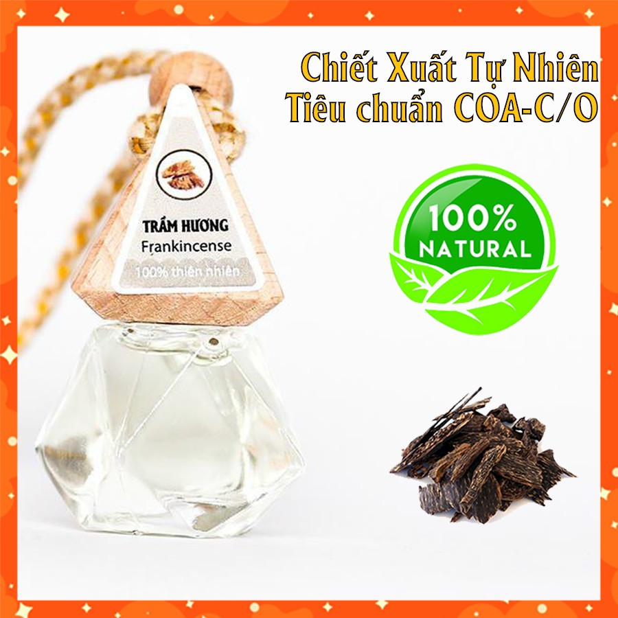 Tinh Dầu Treo Xe Ô Tô Hương Thơm Trầm Hương- Khử Mùi Xả Stress nhiều mùi hương 10ml