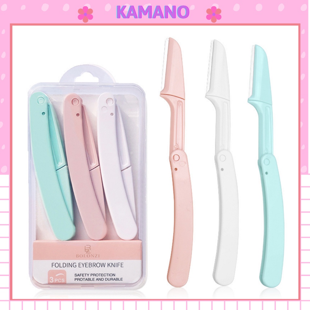 Dao Cạo, Tỉa Lông Mày, Chân Mày Tóc Mái Gấp Gọn Tiện Lợi Shop KAMANO mã DC1