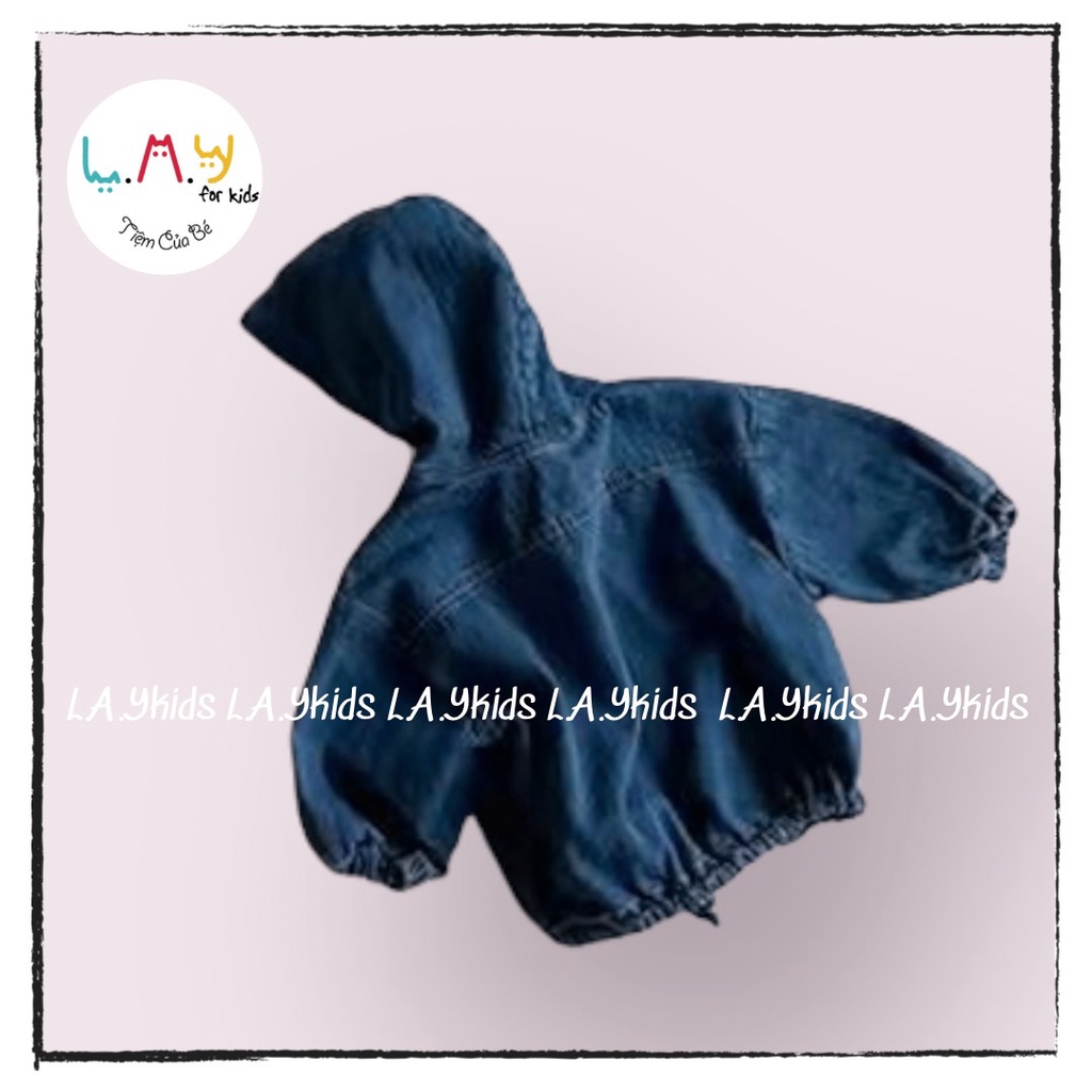 Áo Khoác Bò Liền Mũ Rút Dây Chun Gấu Style Hàn L.A.Y kids