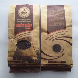 1kg (02 Túi 500g) Cà phê hạt (Robusta,Arabica,Culi) rang nguyên chất Ngân Bảo - NPP HS shop