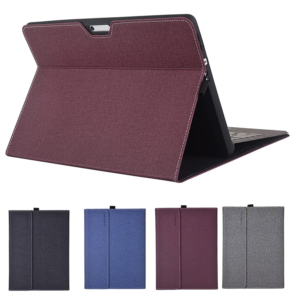 Vỏ bảo vệ cho Microsoft Surface Pro 8 với giá đỡ bút Nhiều góc mỏng Vỏ nhẹ tương thích với bàn phím Type Cover