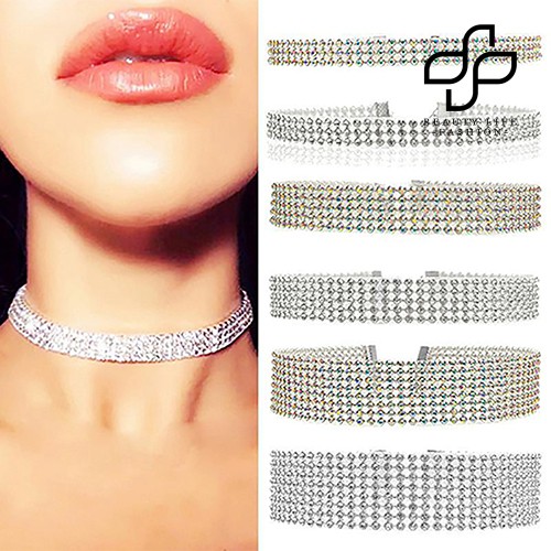 Vòng cổ choker đính đá nhân tạo lấp lánh sang trọng thời trang dành cho nữ