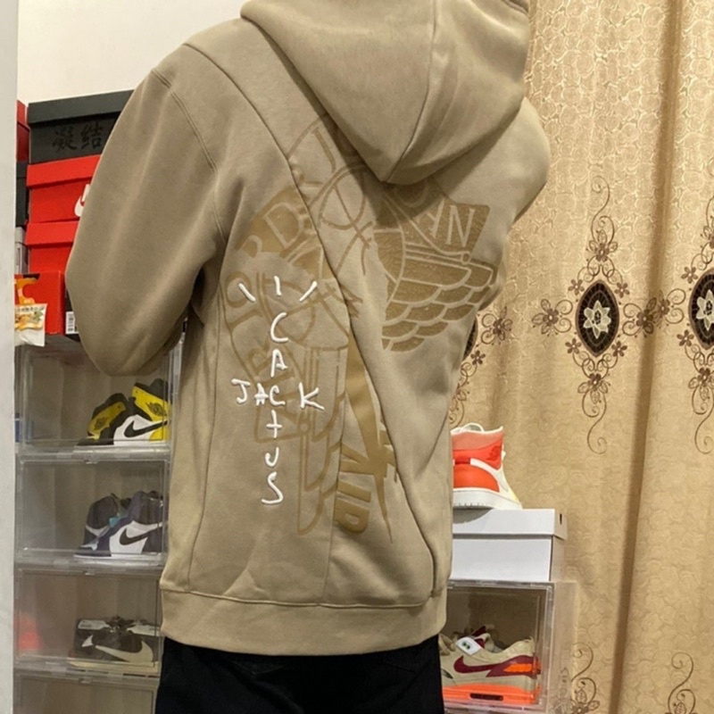 Áo Hoodie Nam Nữ Phối Nhung In Họa Tiết Air Jordan X Travis Scott Bản Đẹp