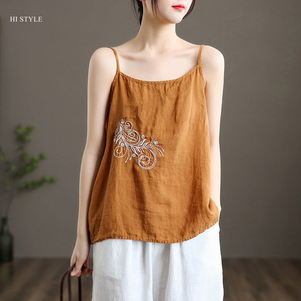 Áo 2 dây form suông rộng rãi có size to cho người mập kiểu dáng áo dây Basic Vintage Rentro siêu mát mẻ