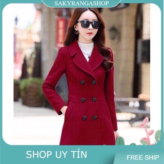Áo khoác dạ 6 nút cao cấp cổ vest