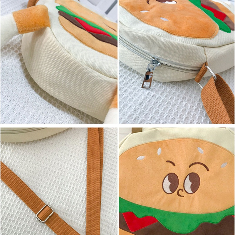 Túi Đeo Chéo Vai Hình Hamburger Dễ Thương Sáng Tạo Đa Năng Dành Cho Học Sinh Giá Đỡ