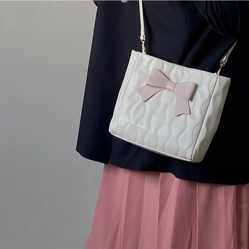 Túi tote Đeo Vai / Xách Tay Đính Nơ Dễ Phối Đồ Thời Trang Cho Nữ