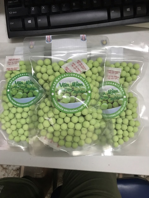 Combo 2kg viên mầm matcha, 2kg viên mầm nguyên xơ, 2kg viên nghệ, 2kg viên mầm cacao, 2kg viên mầm tảo đóng túi zíp 500g
