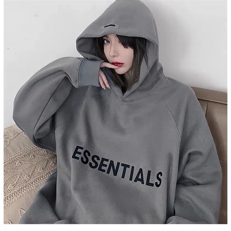 Áo khoác hoodie cotton [CÓ ẢNH THẬT] form rộng chất vải nỉ cotton dày dặn ESSEN