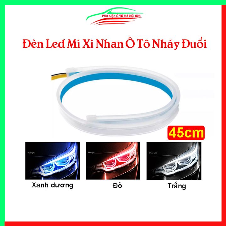 Bộ 2 đèn led mí led audi dán đèn xe ô tô xe máy led xi nhan nháy đuổi 30/45/60cm nhiều màu