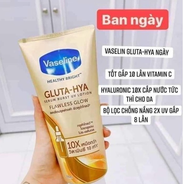 Sữa Dưỡng Thể Vaseline 10X Healthy Bright Gluta-Hya Serum Burst Lotion 330ml