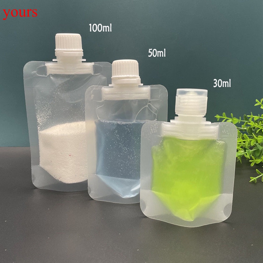 Túi nhựa trong suốt đựng dầu gội/mỹ phẩm 30/50/100ml