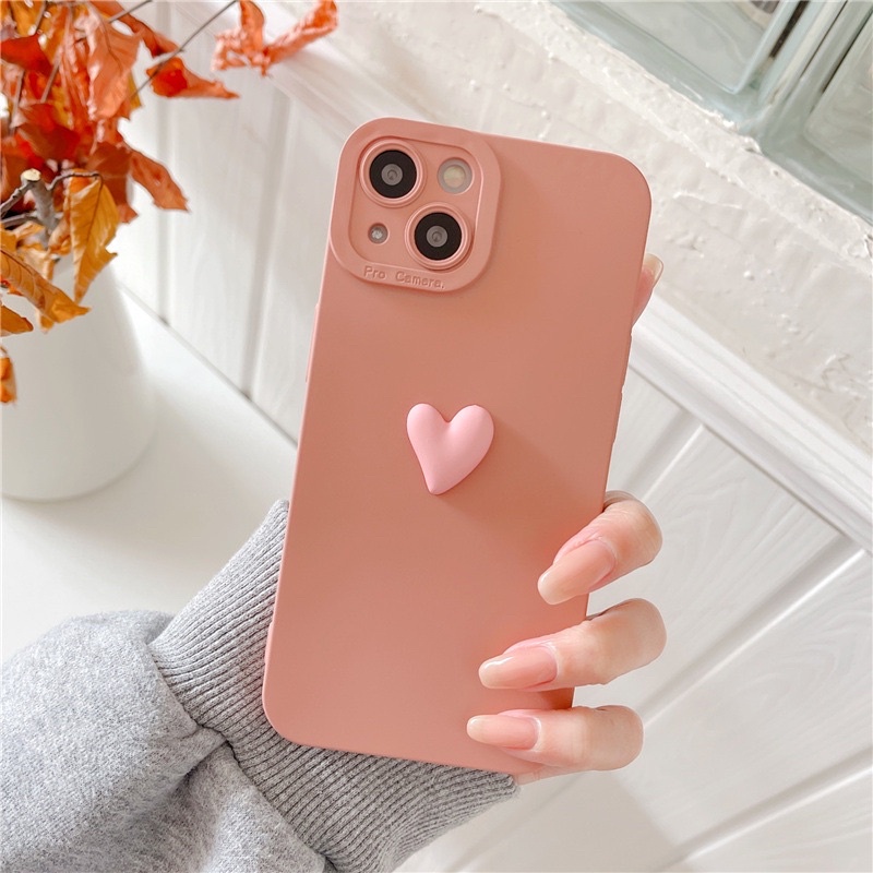 (SIÊU RẺ) Ốp lưng iphone procam trái tim nổi nhỏ màu hồng và màu tím 7plus/8/8plus/x/xr/xs/11/12/13/pro/max/plus/promax