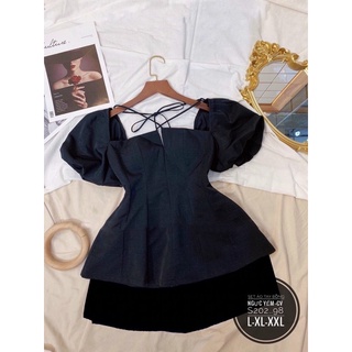 N.T BIGSIZE set tay phồng chéo cổ