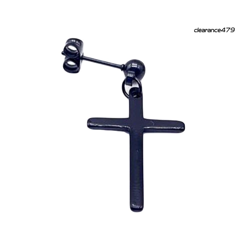 1 Khuyên Tai Hình Thánh Giá Chất Liệu Thép Không Gỉ Thời Trang Cho Nam Và Nữ