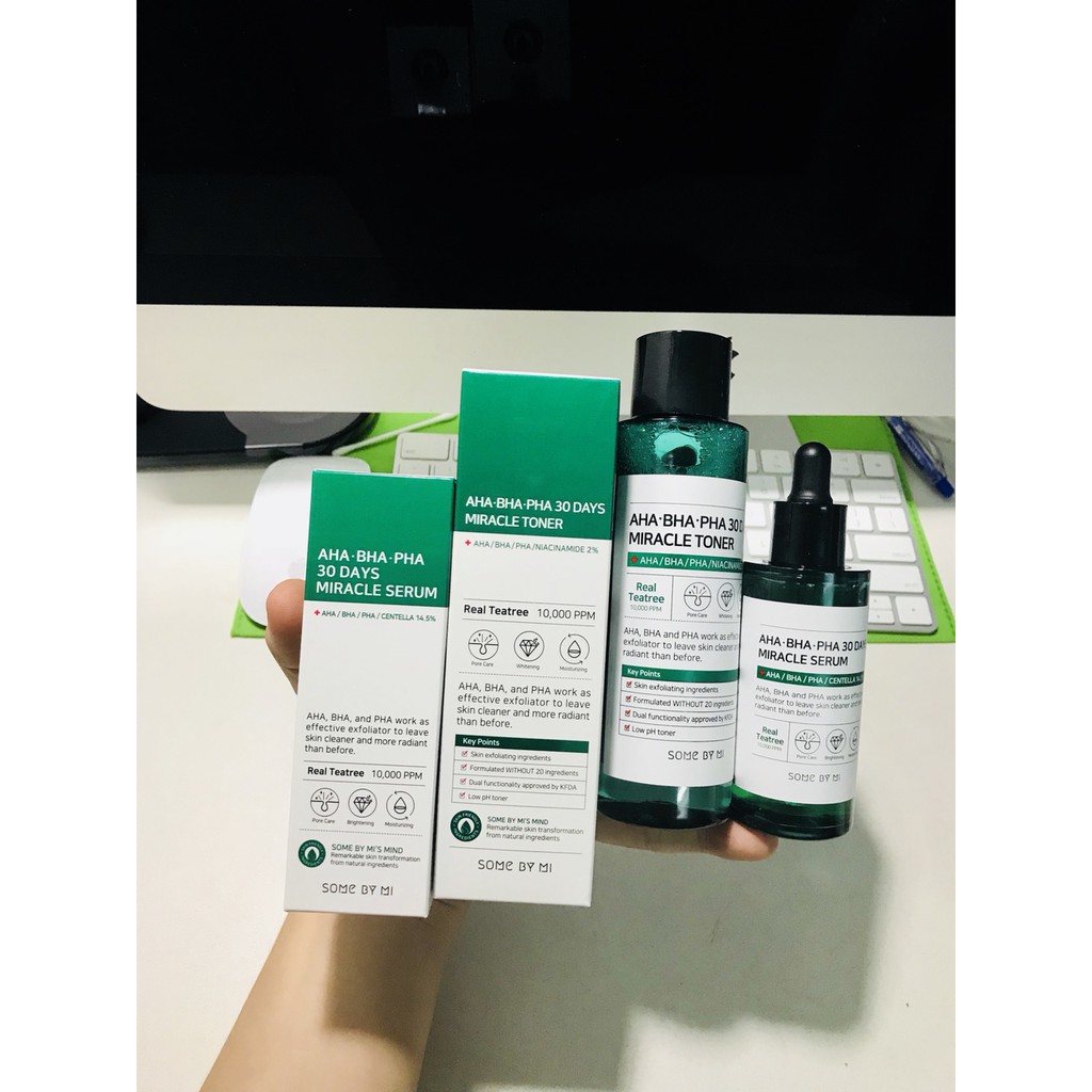 Combo Nước Hoa Hồng Some By Mi + Serum Some By Mi 30 Days Miracle Aha Bha Pha