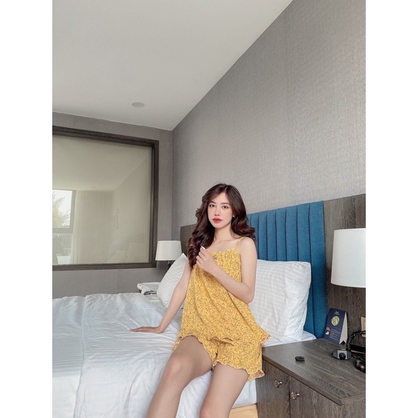 Đồ bộ 2 dây bông mặc nhà đẹp