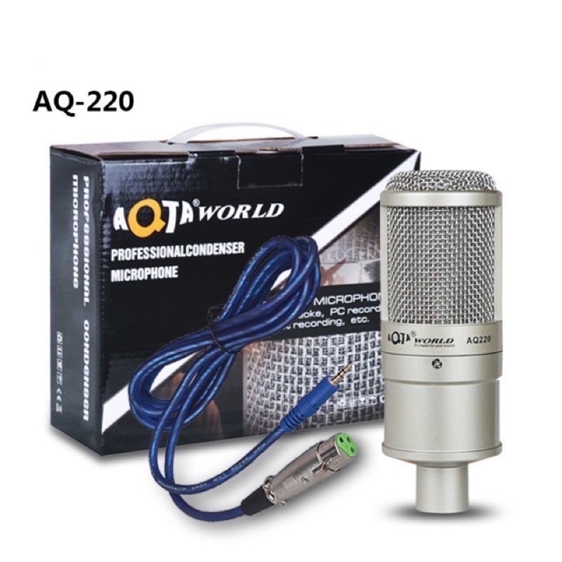 Mic Thu âm AQTA 220 livestream kết hợp soundcard H9,k10