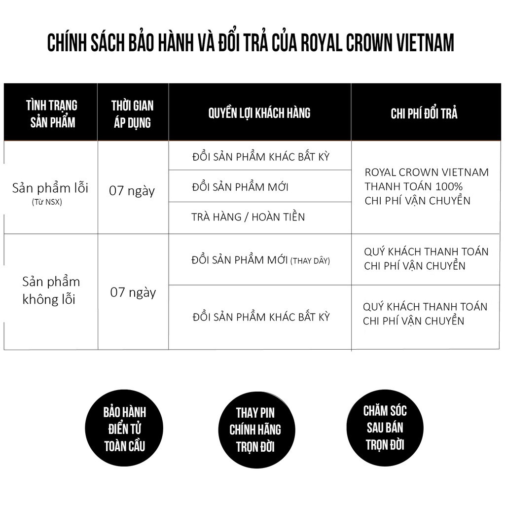 Đồng Hồ Nữ Chính Hãng Royal Crown 3771 Dây Da Đen