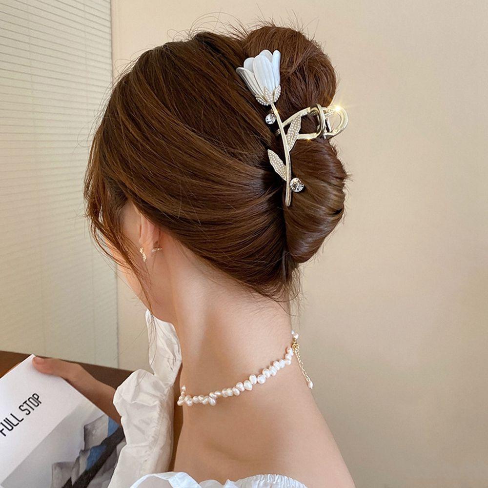Kẹp Tóc Hình Hoa Tulip / Cá Mập Dễ Thương Phong Cách Cổ Điển Thời Trang Cho Nữ