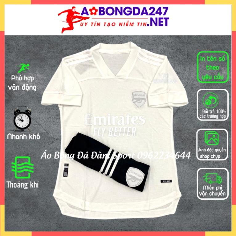 Áo Bóng Đá Arsenal Bản Mới Đặc Biệt Màu Trắng 21 22, Áo Đấu Arsenal Hàng Vải Thun Mè Đẹp Cao Cấp *