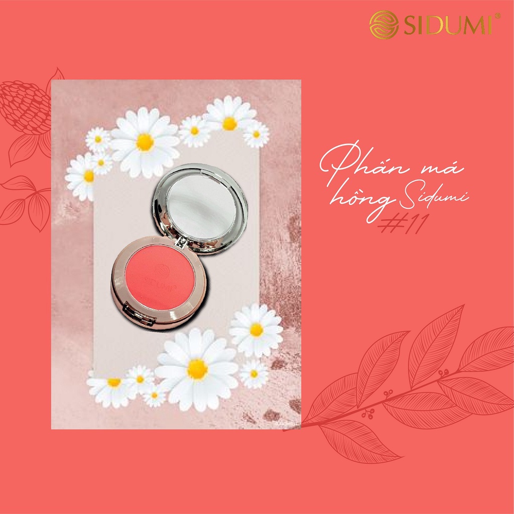 Phấn má hồng Hàn Quốc Sidumi Blusher mềm mịn bắt sáng lâu trôi trang điểm tự nhiên 5g SDM PM312