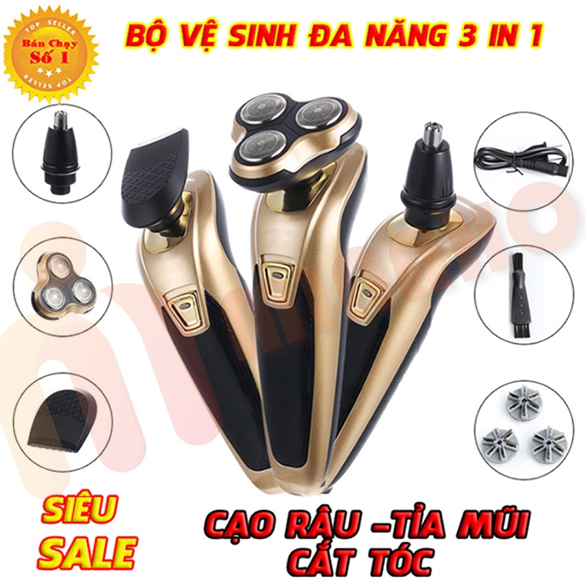 Máy Cạo Râu Thông Minh 3 In1 Đa Chức Năng - Máy Cạo Râu Tích Điện Có Cổng Sạc MINAHO