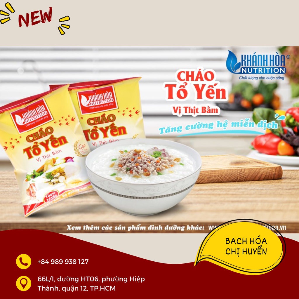 Combo 5 Cháo tổ yến vị thịt bằm Khánh Hòa Nutrition gói 50g