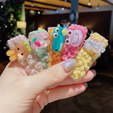 Bộ 5 Kẹp Tóc Kiểu Hoạt Hình Xinh Xắn Phong Cách Hàn Quốc Cho Bé Gái