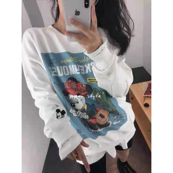 AN146 - BÁN SỈ ÁO NỈ MICKEY MŨ HOA