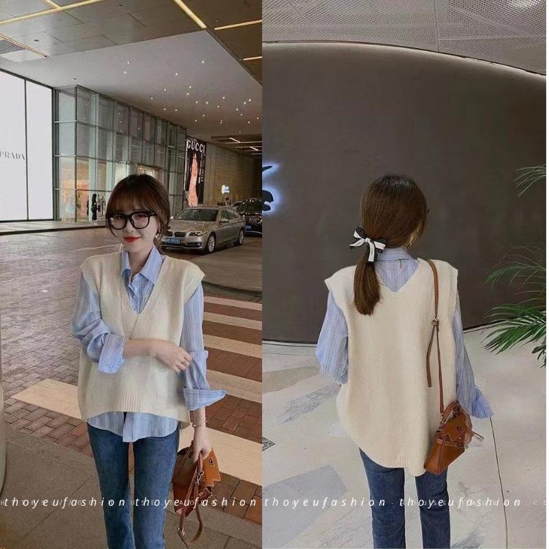 Áo Gile Len Nữ Trơn Cổ V Basic, Áo Ghile Form Rộng nhiều Màu Chất Len Lông Thỏ Mềm Mịn Phong Cách Hàn Quốc Vintage M6615