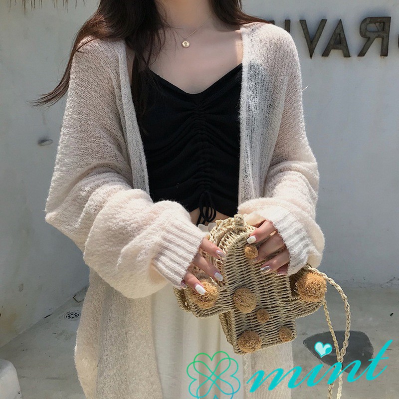 Áo khoác len cardigan Hàn Quốc dáng rộng | BigBuy360 - bigbuy360.vn