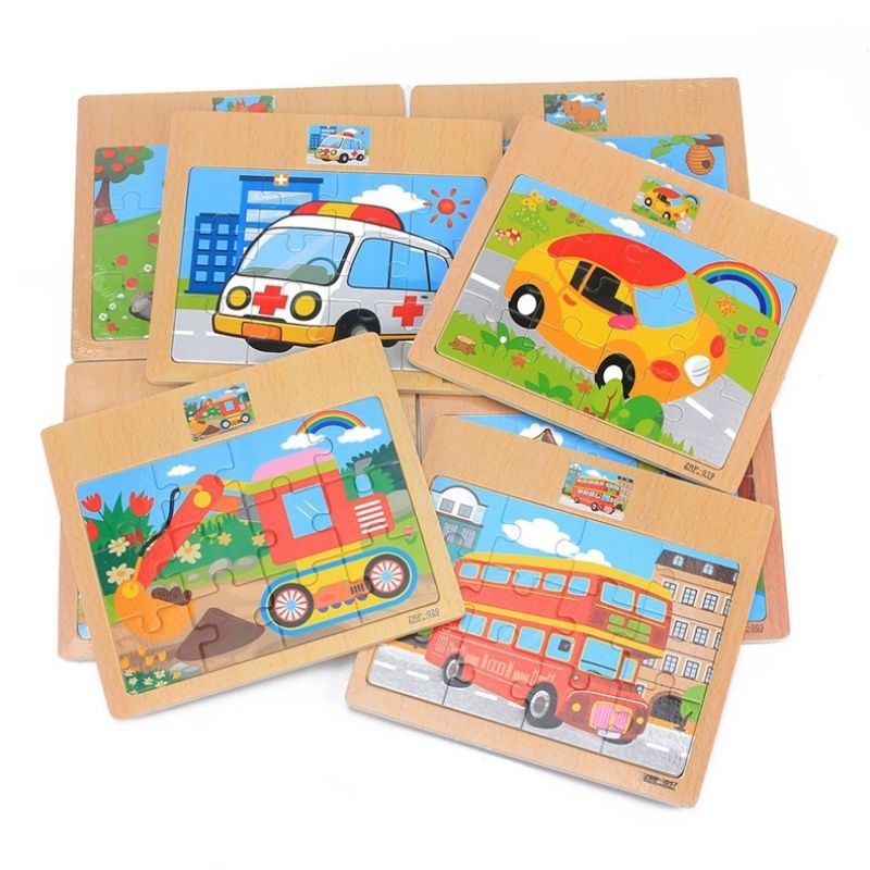 _Puzzle_Tranh Xếp Hình Bằng Gỗ 12 Mảnh Nhiều Đề Tài Cho Bé