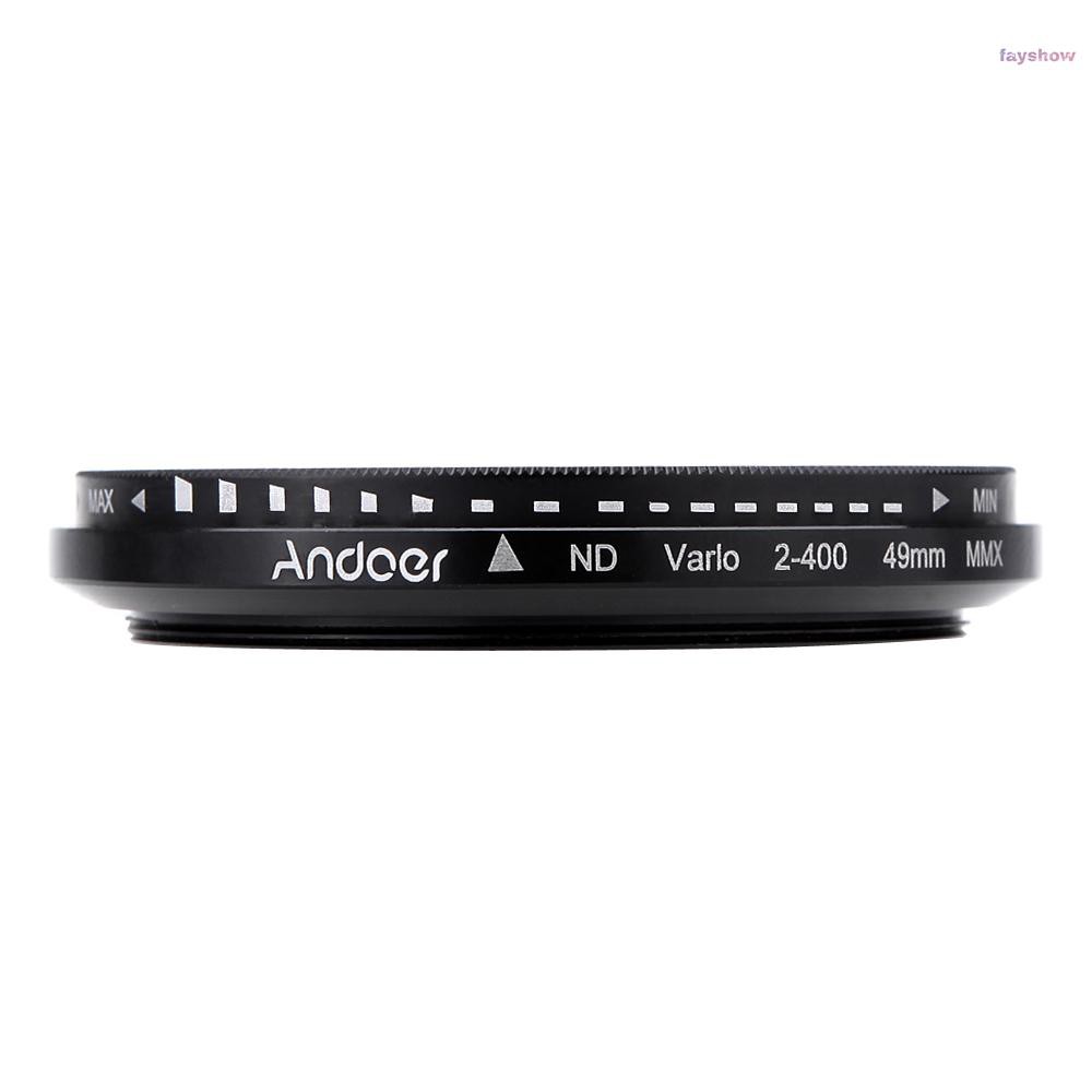 Kính Lọc Máy Ảnh Andoer 49mm Nd2 - Nd400 Cho Máy Ảnh Canon Nikon Dslr