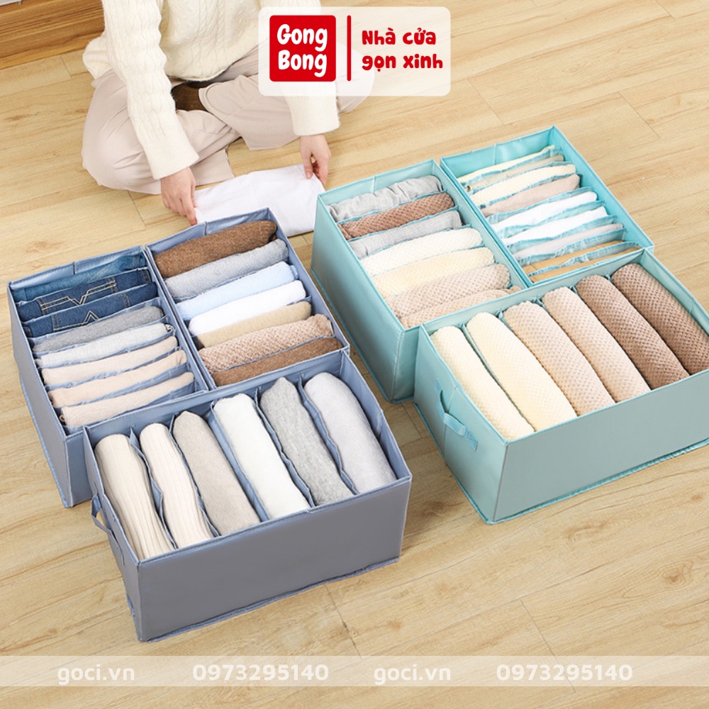 Hộp đựng đồ lót quần áo hè chia nhiều ngăn vải không dệt VNXK tiện lợi tiết kiệm không gian cho tủ quần áo
