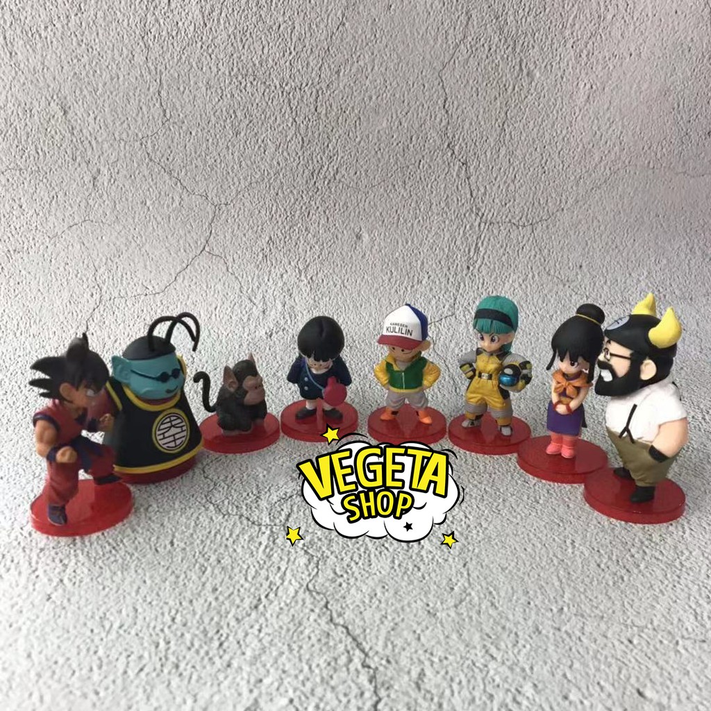 Mô hình Dragon Ball - WCF DWC Vol.2 - Set 8 mẫu Goku Thần Kaio Bubbles Gohan Krillin Bulma ChiChi Ox King - Full box