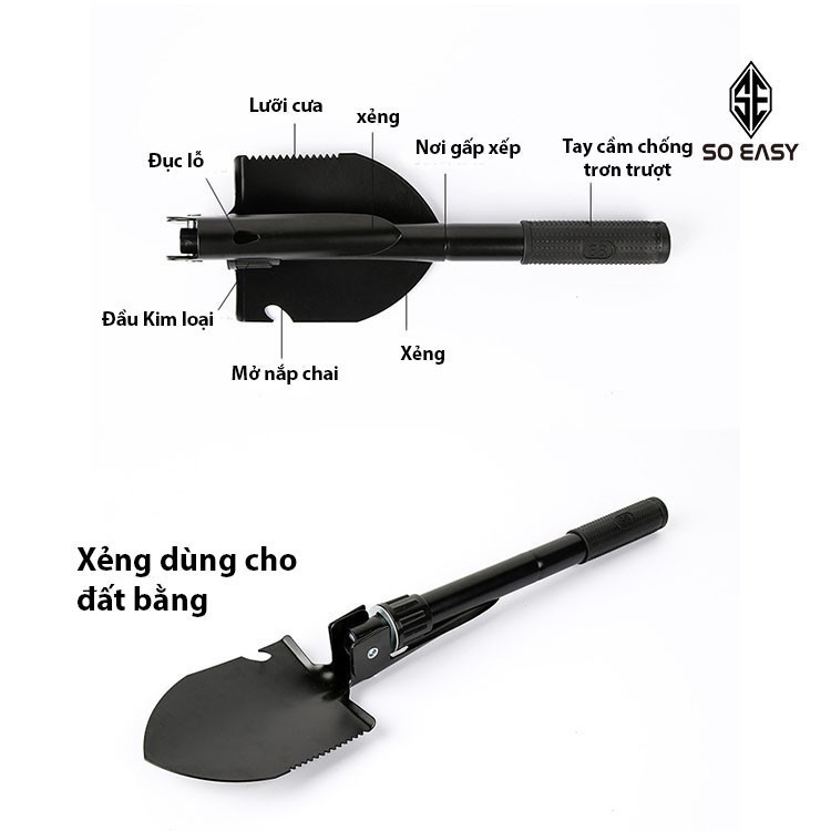 Bộ cuốc xẻng đa năng 4 trong 1