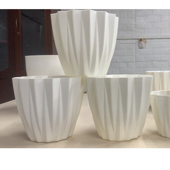 Chậu nhựa giả sứ múi khế để bàn tiểu cảnh siêu xinh size 1_chậu nhựa cao cấp tráng men sứ bao sang, xịn