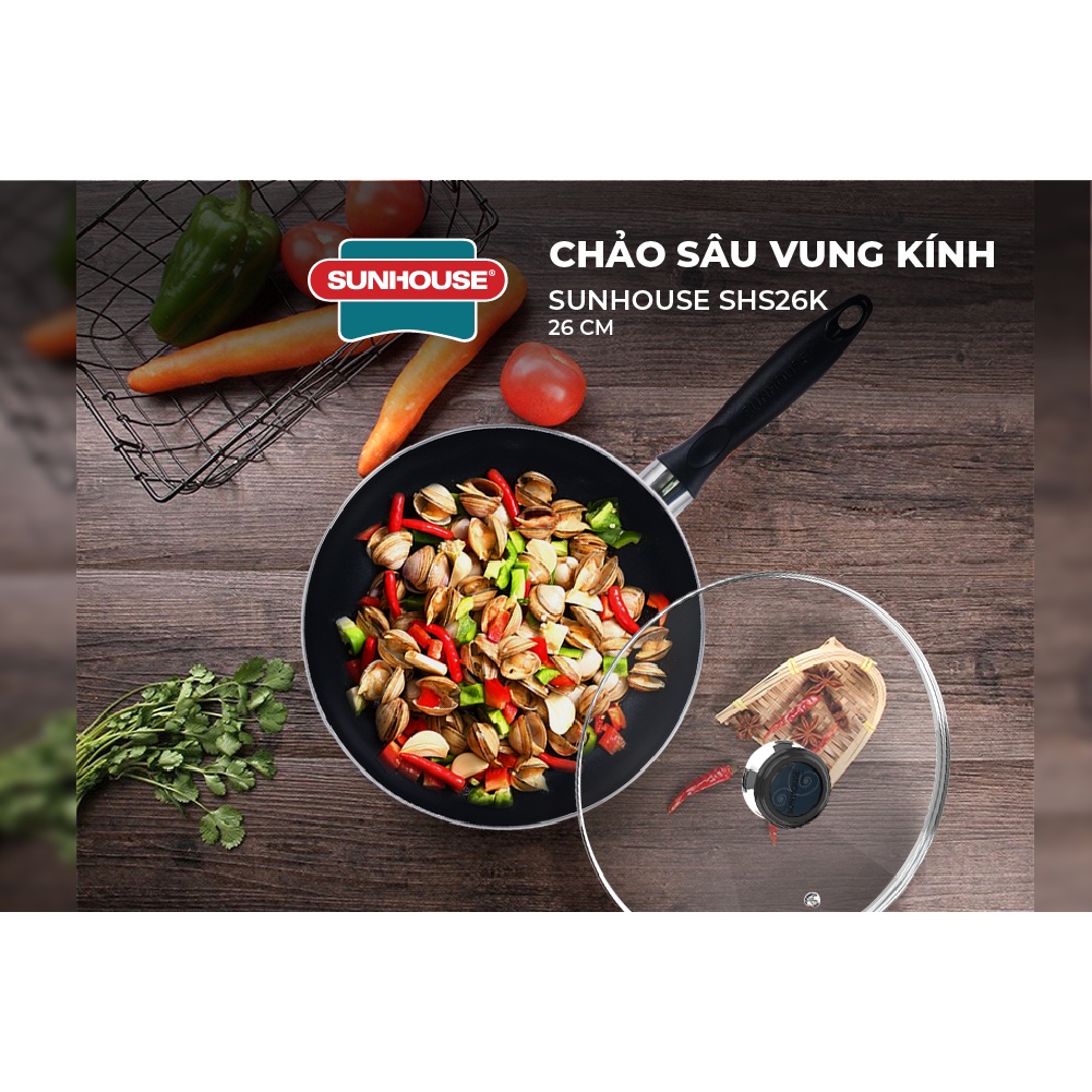 [Mã LIFEHL25 giảm 10% đơn350K] Chảo sâu SUNHOUSE SHS26K