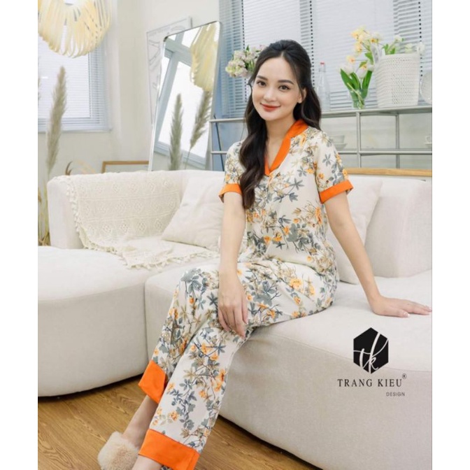 Bộ Lụa Satin Cộc Dài Mềm Mướt