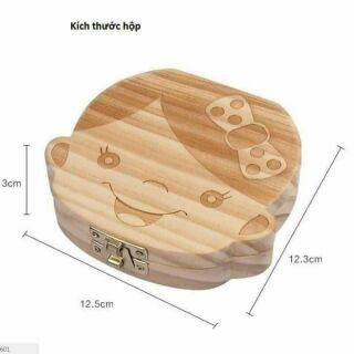 Hộp đựng răng sữa gỗ cho bé có khắc tên
