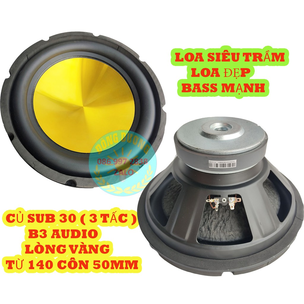 2 CỦ LOA SUB 30 B3 AUDIO MÀNG VÀNG COIL 50 CAO CẤP 1209 - CỦ LOA SIÊU TRẦM