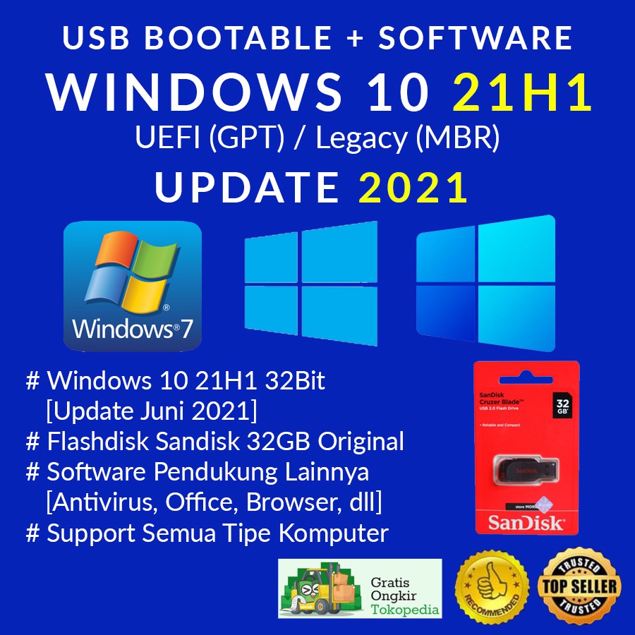 Ổ đĩa Flash Sandisk 32GB Windows 10 + ISO