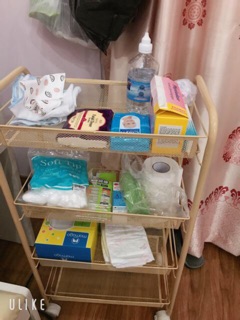Xe đẩy-kệ spa 4 tầng sắt, khay mắt lưới