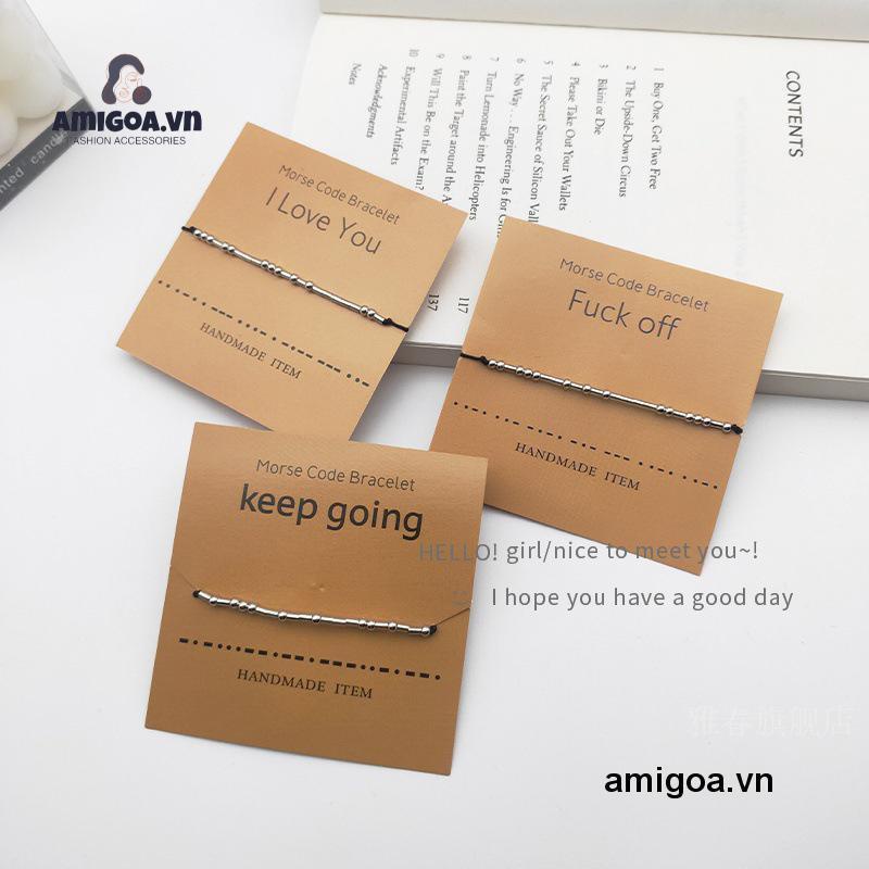 ✨✨Vòng Tay Dây Bện Thiết Kế Phong Cách Mã Morse Dành Cho Cặp Đôi