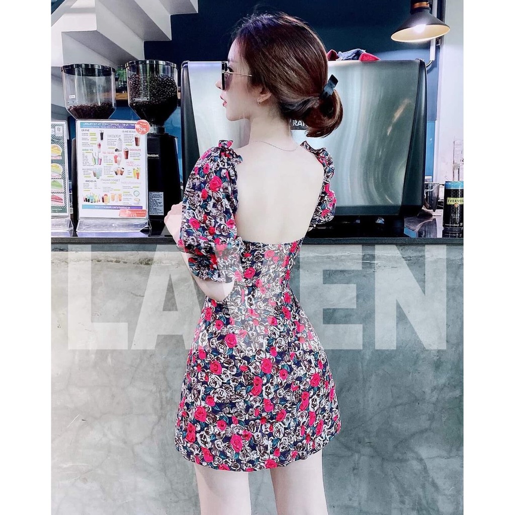 Đầm Váy Body Hoa Hồng Tay Phồng Nhún Ngực 2 Màu Sắc (Hồng, Vàng) Qúy Cô Dự Tiệc | BigBuy360 - bigbuy360.vn