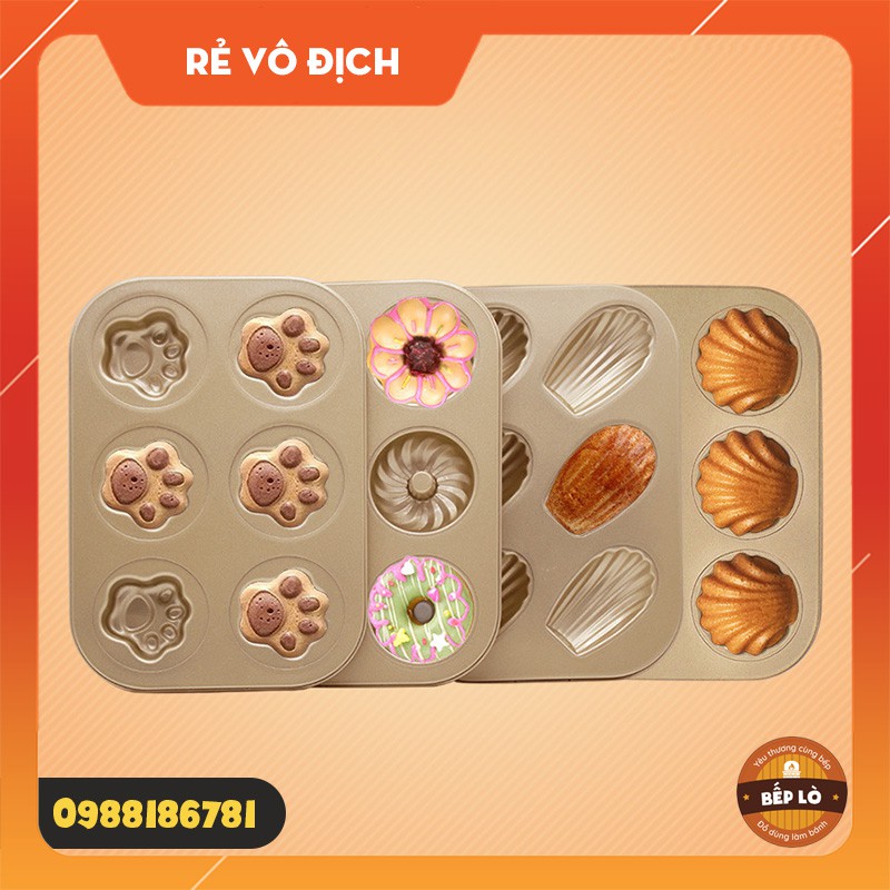 Bộ khuôn nướng bánh chống dính Donut Cupcake màu vàng nhiều kiểu dáng mẫu mã HOT - HÀNG MỚI VỀ