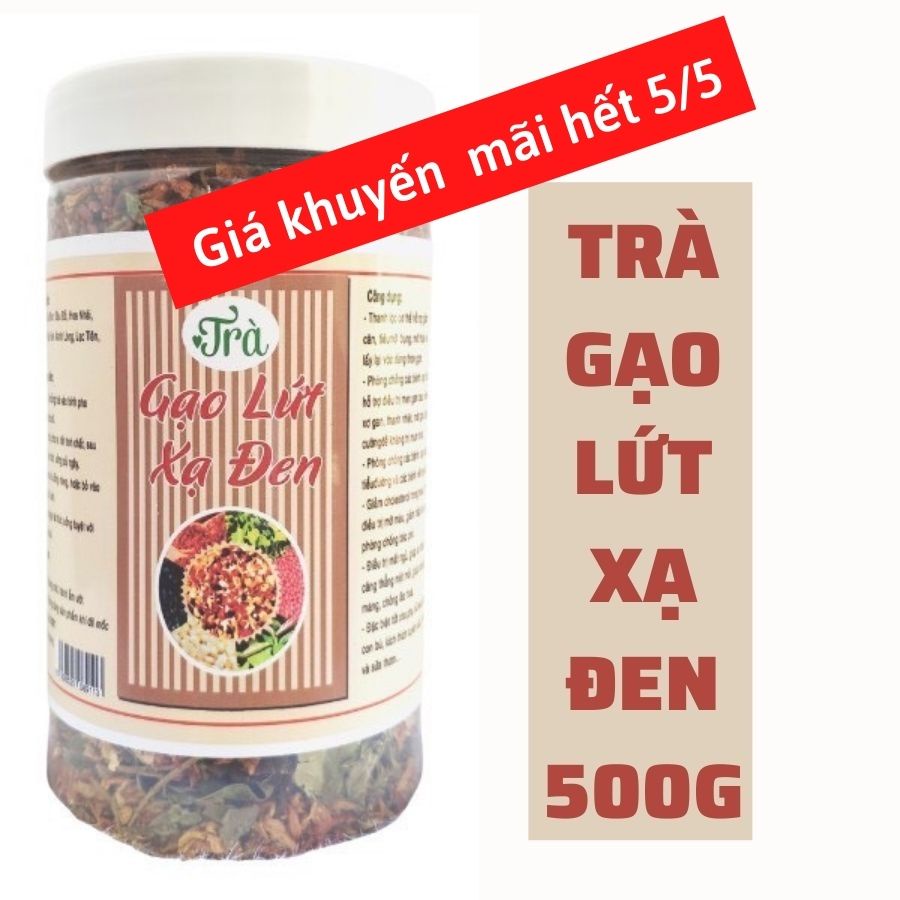 Trà Gạo Lứt Xạ Đen HỘP 500G, Trà Gạo Lứt giảm cân được mix 8 vị giúp thanh lọc cơ thể