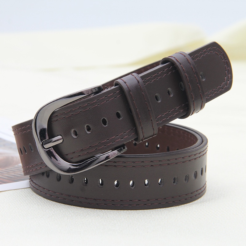 Thắt Lưng Màu Đen/Cà Phê Phong Cách Retro Bốn Mùa