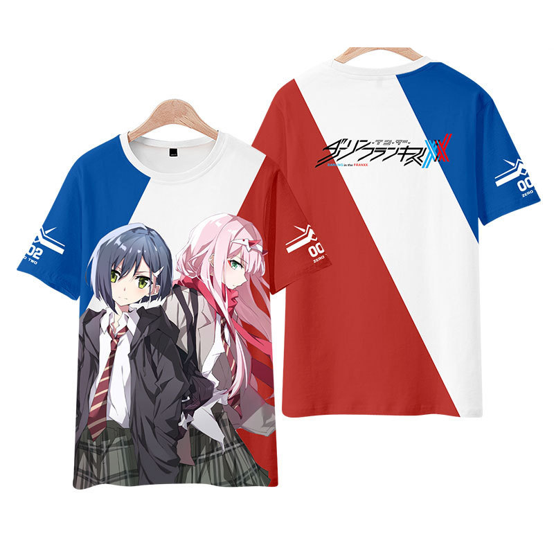 Áo thun tay ngắn in hình nhân vật anime Darling In The Franxx Zero Two 02 nhiều kiểu tùy chọn